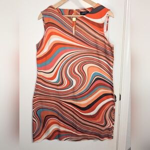 Colorful Swirl Pattern Sleeveless Dress